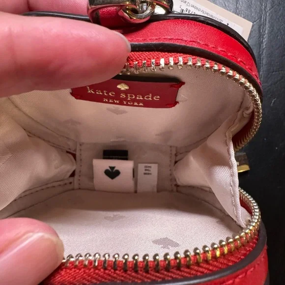 Kate Spade Red and White Apple Coin Purse - Picture 3 of 3